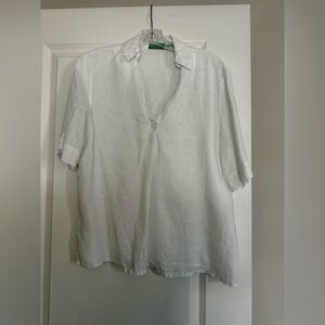 United Colors of Benetton White Pure Linen Shirt